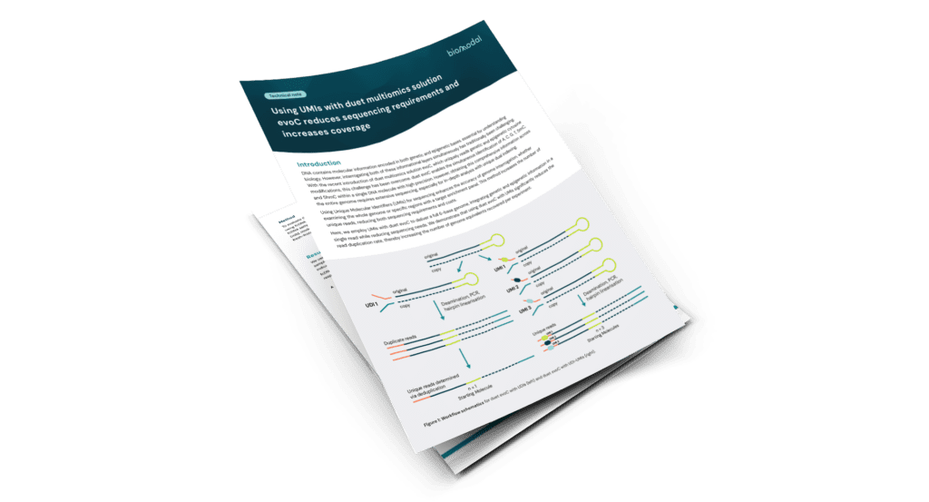 Using UMIs with duet multiomics solution evoC reduces sequencing requirements and increases coverage